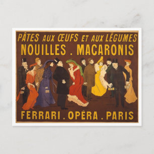Nouilles, macaronis. Ferrari, Opéra, Paris. Postcard