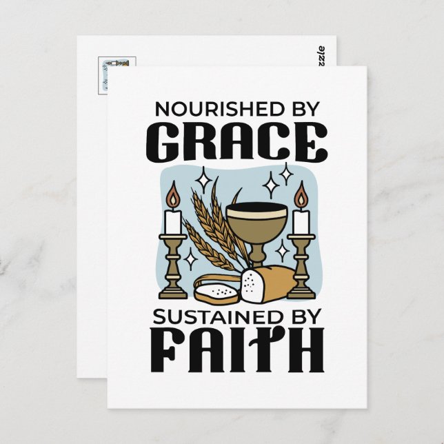 Nourished by Grace, Sustained by Faith Design Postcard (Front/Back)