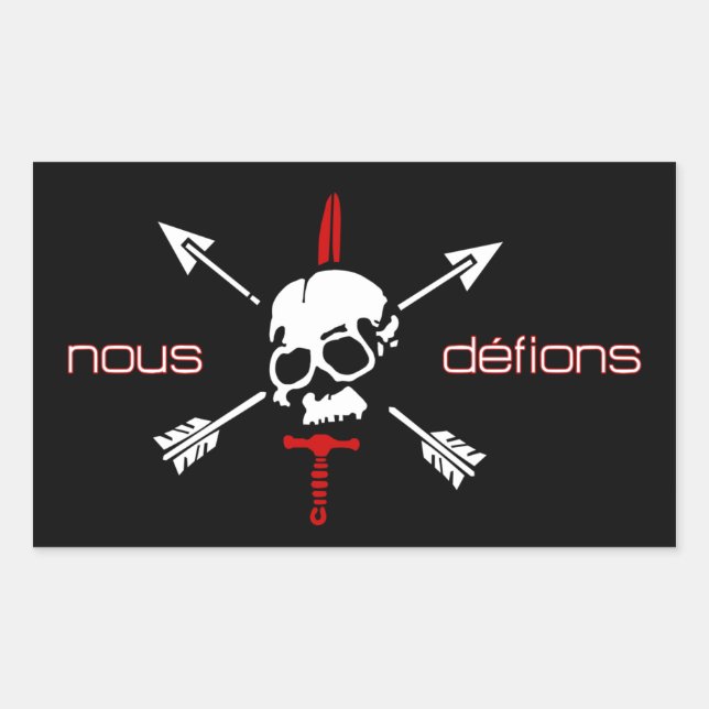 Nous défions rectangular sticker (Front)