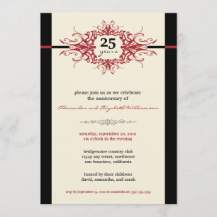 Nouveau Anniversary Party Invitation (red)
