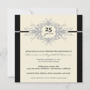 Nouveau Anniversary Party Invitation (silver)