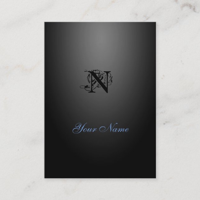 Nouveau Black Elegant Style Business Card (Front)