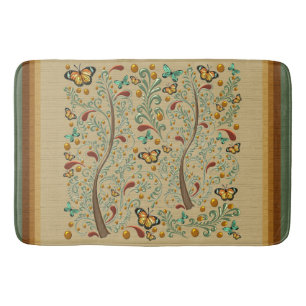 Nouveau Butterflies and Orange Trees Bath Mat