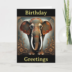 nouveau elephant birthday card
