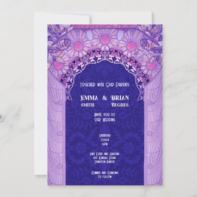  Nouveau Floral arch Invitation (Front)