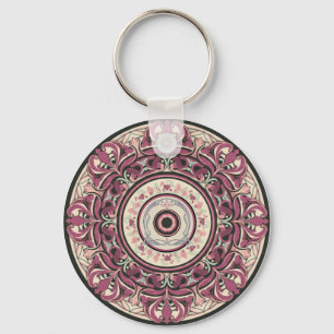 Nouveau Floral Mandala Key Ring