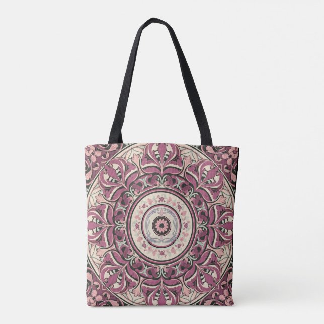 Nouveau Floral Mandala Tote Bag (Back)