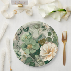 Nouveau Garden Whimsy Botanical Paper Plate