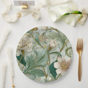 Nouveau Garden Whimsy Botanical Paper Plate
