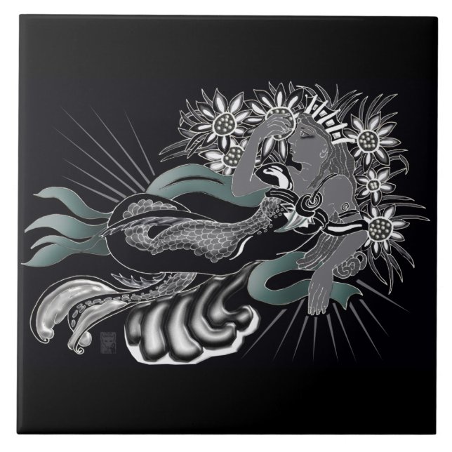 nouveau mermaid tile (Front)