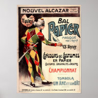 Nouvel Alcazar 1908 Clown Joker Vintage French Ad