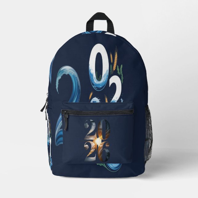 Nouvelle année, nouvelle paix printed backpack (Front)