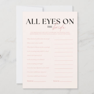 Nova Bridal Shower All Eyes On The Bride Game Invitation