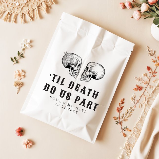 NOVA Gothic Floral Skull Til Death Wedding Favour Bag (Creator Uploaded)