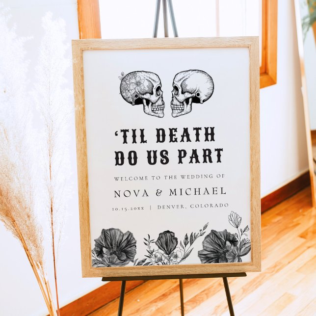 NOVA Gothic Floral Skull Til Death Wedding Welcome Poster (Creator Uploaded)