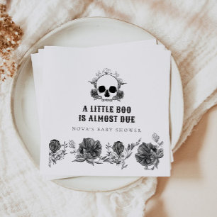 NOVA Gothic Skull Little Boo Halloween Baby Shower Napkin
