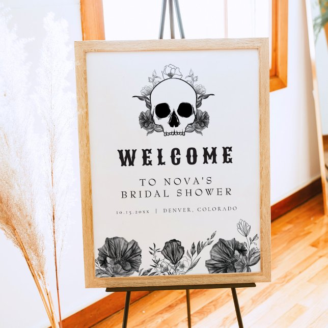 NOVA Gothic Skull Til Death Bridal Shower Welcome  Poster (Creator Uploaded)
