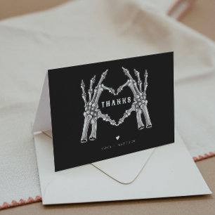 NOVA Halloween Gothic Skull Heart Hands Thank You  Card