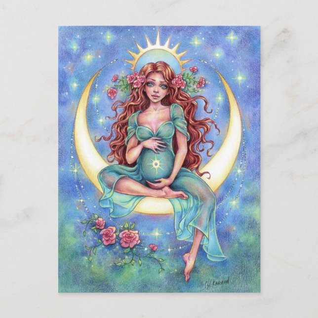 Nova Postcard New Baby Moon Mother (Front)