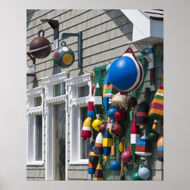Nova Scotia, Canada. Buoy shop in  Blue Rocks in Poster (Front)