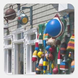 Nova Scotia, Canada. Buoy shop in  Blue Rocks in Square Sticker