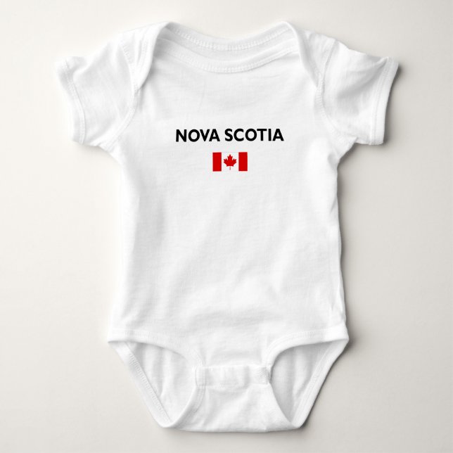 Nova Scotia Canada Canadian Flag Light-Color Baby Bodysuit (Front)