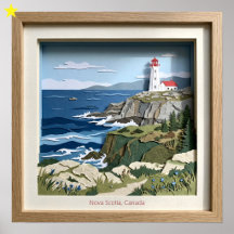 Nova Scotia Canada Paper Collage Diorama
