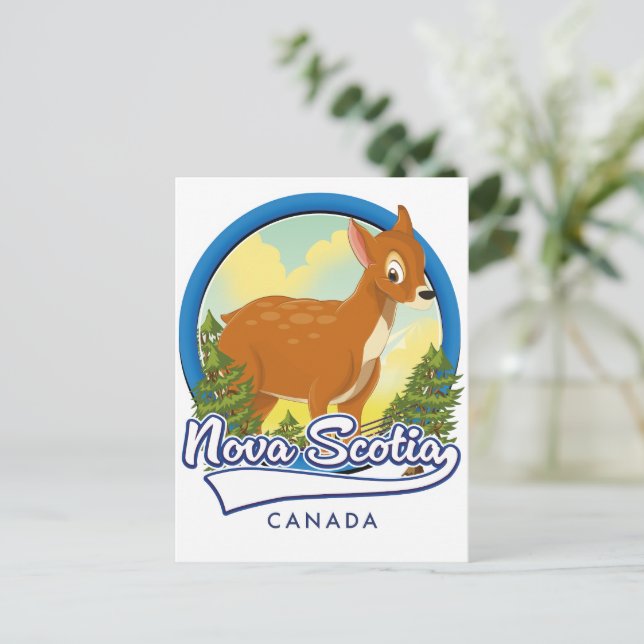 Nova Scotia Canada travel logo Invitation Postcard (Standing Front)