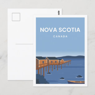 Nova Scotia Canada Travel Place Illustration Postcard