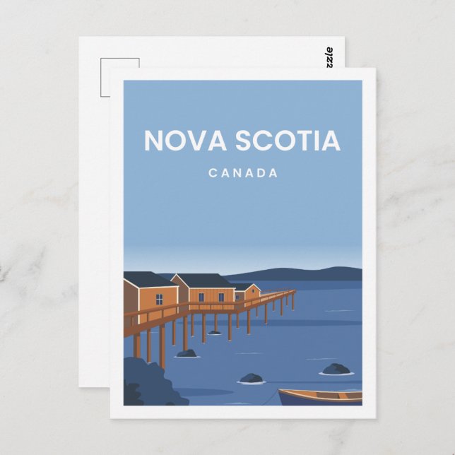 Nova Scotia Canada Travel Place Illustration Postcard (Front/Back)