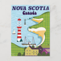 Nova Scotia Canada Vintage Travel poster