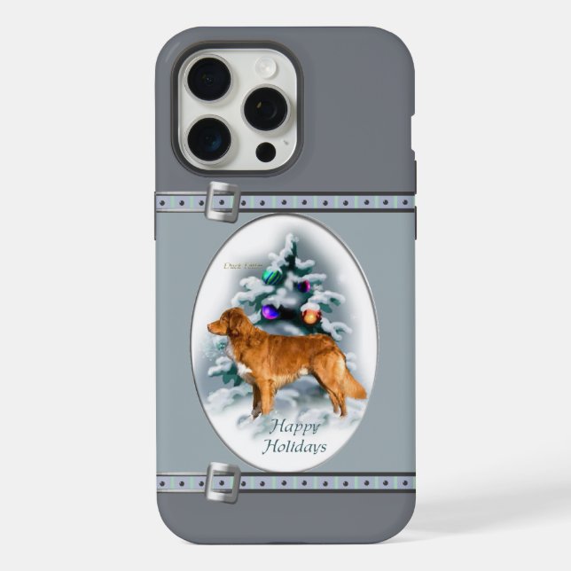 Nova Scotia Duck Toller Blue Christmas Holidays iPhone Case (Back)