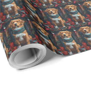 Nova Scotia Duck Toller Christmas Gifts Fireplace Wrapping Paper