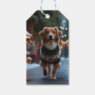 Nova Scotia Duck Toller Christmas Snow Holiday Gift Tags