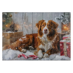 Nova Scotia Duck Toller Dog Christmas Festive Cutting Board