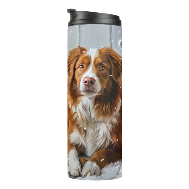 Nova Scotia Duck Toller Dog Christmas Festive Thermal Tumbler (Rotated Right)