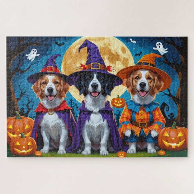 Nova Scotia Duck Toller Pumpkin Halloween Funny Jigsaw Puzzle (Horizontal)