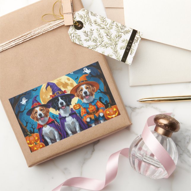 Nova Scotia Duck Toller Pumpkin Halloween Funny Rectangular Sticker (Gifting)