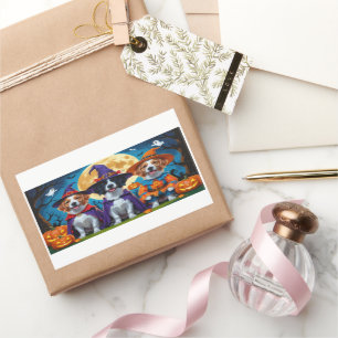 Nova Scotia Duck Toller Pumpkin Halloween Funny Rectangular Sticker