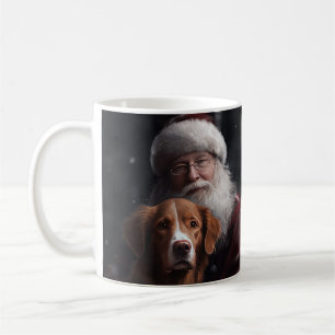 Nova Scotia Duck Toller With Santa Claus Festive Coffee Mug