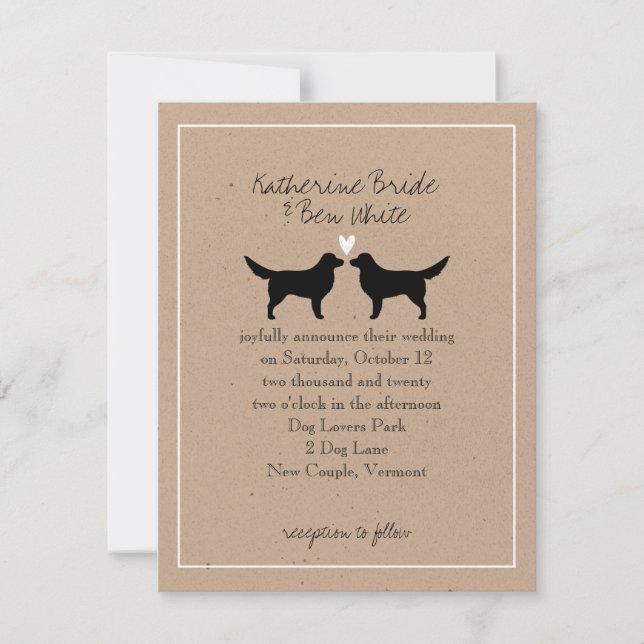 Nova Scotia Duck Tollers Wedding Invitation (Front)