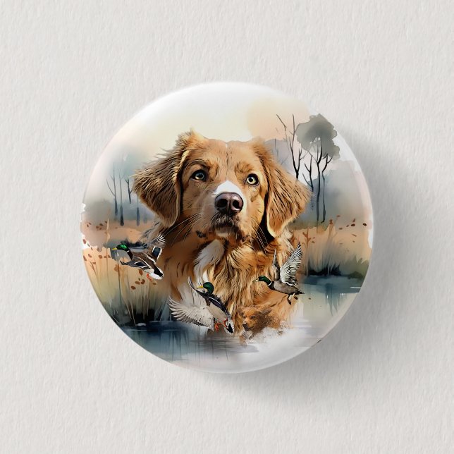 Nova Scotia Duck Tolling Retriever, Art 3 Cm Round Badge (Front)
