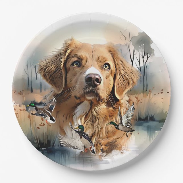 Nova Scotia Duck Tolling Retriever, Art Paper Plate (Front)