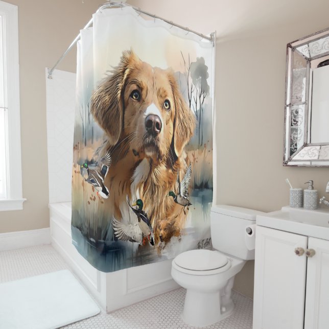 Nova Scotia Duck Tolling Retriever, Art Shower Curtain (In Situ)