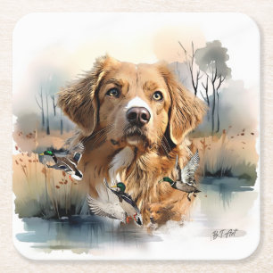 Nova Scotia Duck Tolling Retriever, Art Square Paper Coaster