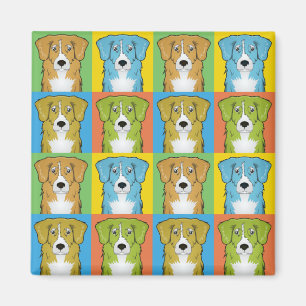 Nova Scotia Duck Tolling Retriever Cartoon Pop-Art Magnet