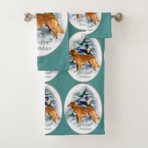 Nova Scotia Duck Tolling Retriever Christmas Bath Towel Set