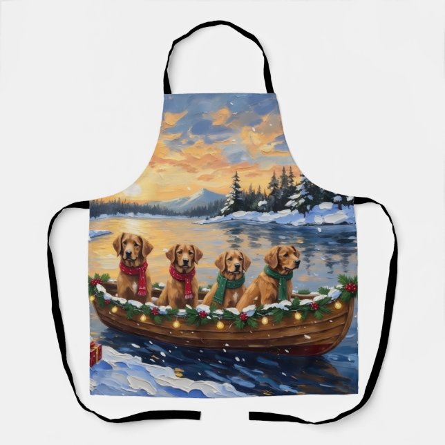 Nova Scotia Duck Tolling Retriever Christmas Boat  Apron (Front)