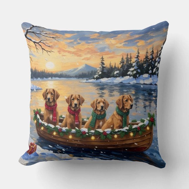 Nova Scotia Duck Tolling Retriever Christmas Boat  Cushion (Front)