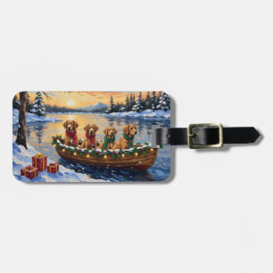 Nova Scotia Duck Tolling Retriever Christmas Boat Luggage Tag